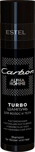 TURBO-шампунь для волос и тела ESTEL ALPHA HOMME CARBON (250 мл) AHC/250 TURBO-шампунь для волос и тела ESTEL ALPHA HOMME CARBON (250 мл) AHC/250