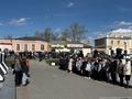 Кадеты-казачата Камышлова встретили копию Знамени Победы