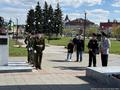 Кадеты-казачата Камышлова встретили копию Знамени Победы