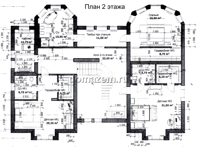 Планировка 2-го этажа: