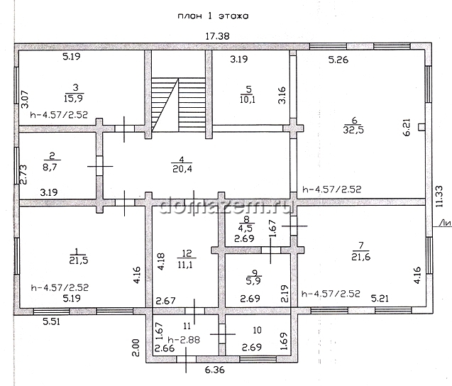 План первого жилого этажа.