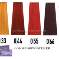 Капли цвета COLOR DROPS ESTELLER (КОЛОР ДРОПС ЭСТЕЛЬЕР) HAUTE COUTURE
ERC0/11 Капли цвета ESTELLER HAUTE COUTURE COLOR DROPS Синий 
ERC0/33 Капли цвета ESTELLER HAUTE COUTURE COLOR DROPS Желтый 
ERC0/44 Капли цвета ESTELLER HAUTE COUTURE COLOR DROPS Медный 
ERC0/55 Капли цвета ESTELLER HAUTE COUTURE COLOR DROPS Красный 
ERC0/66 Капли цвета ESTELLER HAUTE COUTURE COLOR DROPS Фиолетовый 

Капли цвета COLOR DROPS для усиления яркости выбранного тона, добавления дополнительного цветового нюанса и создания нового цветового направления. Добавляются до 1/6 от массы краски. При расчете оксигента количество капель цвета учитывается.