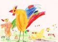 Птичий двор, рисунок Лизы Ш, 4 года