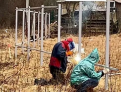 Каркас забора с монтажом