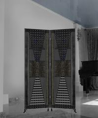 FOLDING SCREEN : COPPER, HOT ENAMEL, STEEL , BRASS.    ШИРМА : МЕДЬ, ГОРЯЧАЯ ЭМАЛЬ, СТАЛЬ, ЛАТУНЬ