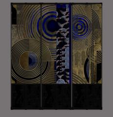 FOLDING SCREEN : COPPER, HOT ENAMEL, STEEL , BRASS.    ШИРМА : МЕДЬ, ГОРЯЧАЯ ЭМАЛЬ, СТАЛЬ, ЛАТУНЬ