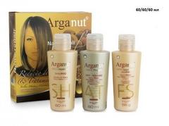 КОМПЛЕКТ Arganut 500/1000/460 мл (шампунь подготавливающий, рабочий состав, маска) Процедура разрешена беременным, кормящим матерям, детям. 100% без запаха.