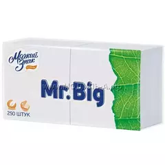 С58 Салфетки бумажные MR.BIG, белые, 1 слой, 250 л, 24х24см