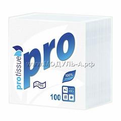 C184 Салфетки бумажные PROTISSUE, белые, 1 слой, 24х24 см