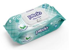 W-1120C PREDO Clean Care Влажные салфетки 120шт с пласт.крышкой