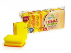 018-1015 Губки для посуды "КОМФОРТ ПРОФИЛЬ", 90 х 60 х 40 мм, 5 шт