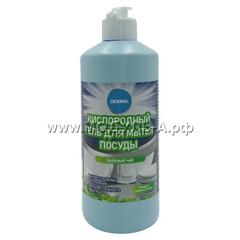 48040 Кислородный гель для мытья посуды Свежинка ЗЕЛЁНЫЙ ЧАЙ, 500 мл