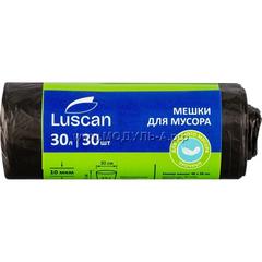 157518 Мешки для мусора Luscan, 30 л, чёрные, ПНД 10 мкм, 30 шт