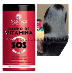 Ботокс для волос NATUREZA Banho de VITAMINA SOS 1000 мл. без эффекта выпрямления.