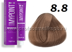 8.8 светлый блондин коричневый  Гель-краска для волос тон в тон MYPOINT TEFIA 60 мл.