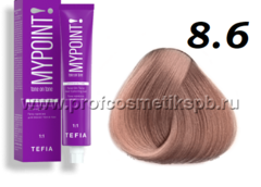 8.6 светлый блондин махагоновый Гель-краска для волос тон в тон MYPOINT TEFIA 60 мл.