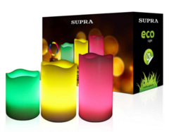 Набор свечей светодиодных SUPRA LCN-02RGB set, материал - воск